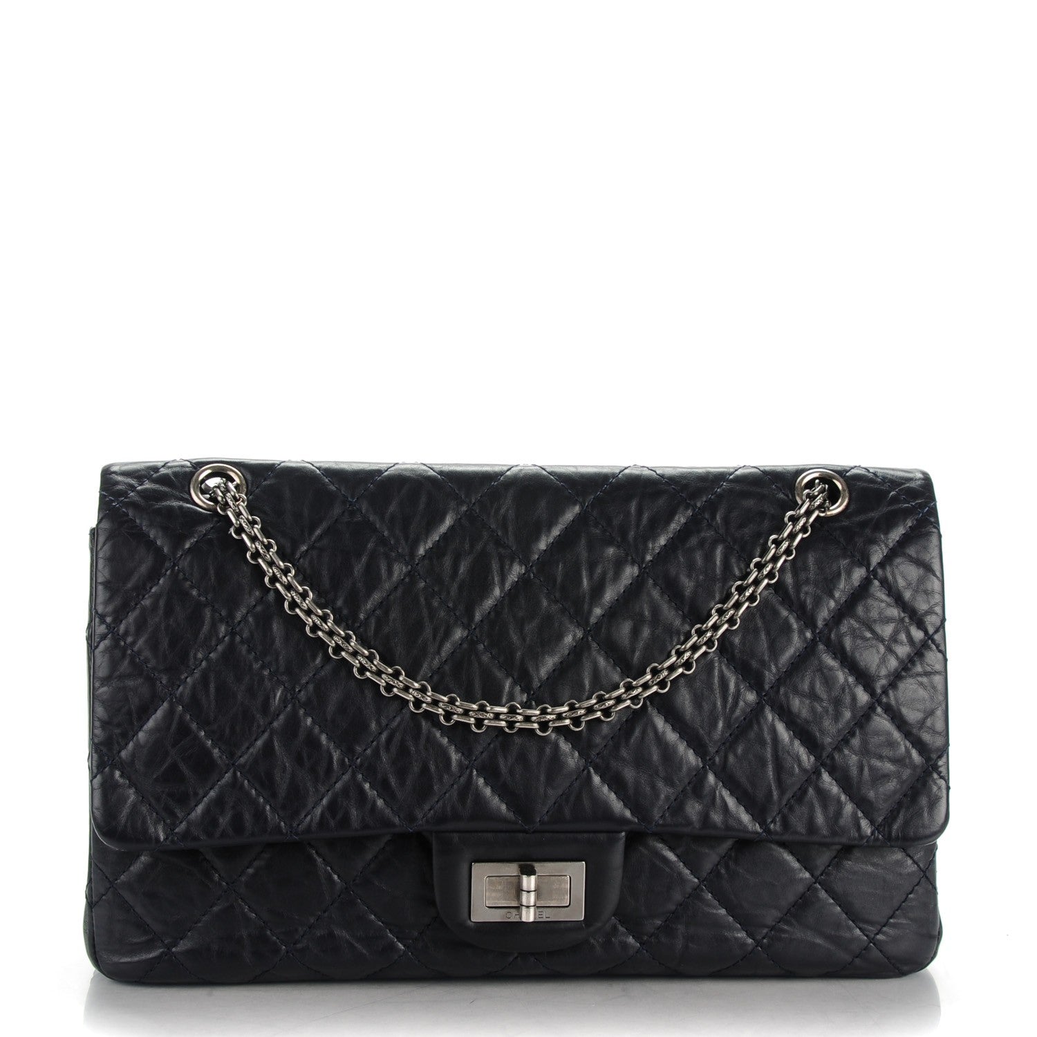 Chanel Aged Calfskin Quilted 2.55 Reissue 227 Flap Dark Navy 1 of 6