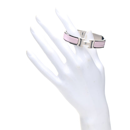 Hermes Enamel Narrow Clic Clac H Bracelet PM Rose Dragee 2 of 5