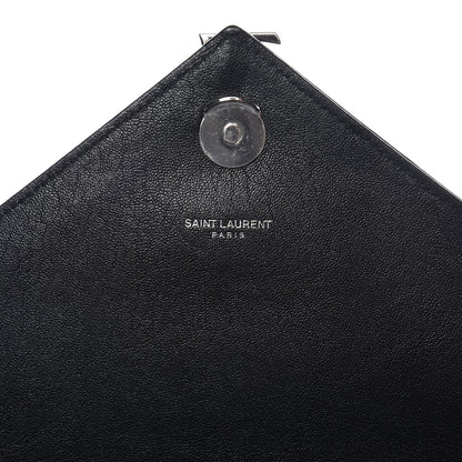 Saint Laurent Sheepskin Matelasse Chevron Monogram Large College Satchel Black 7 of 9
