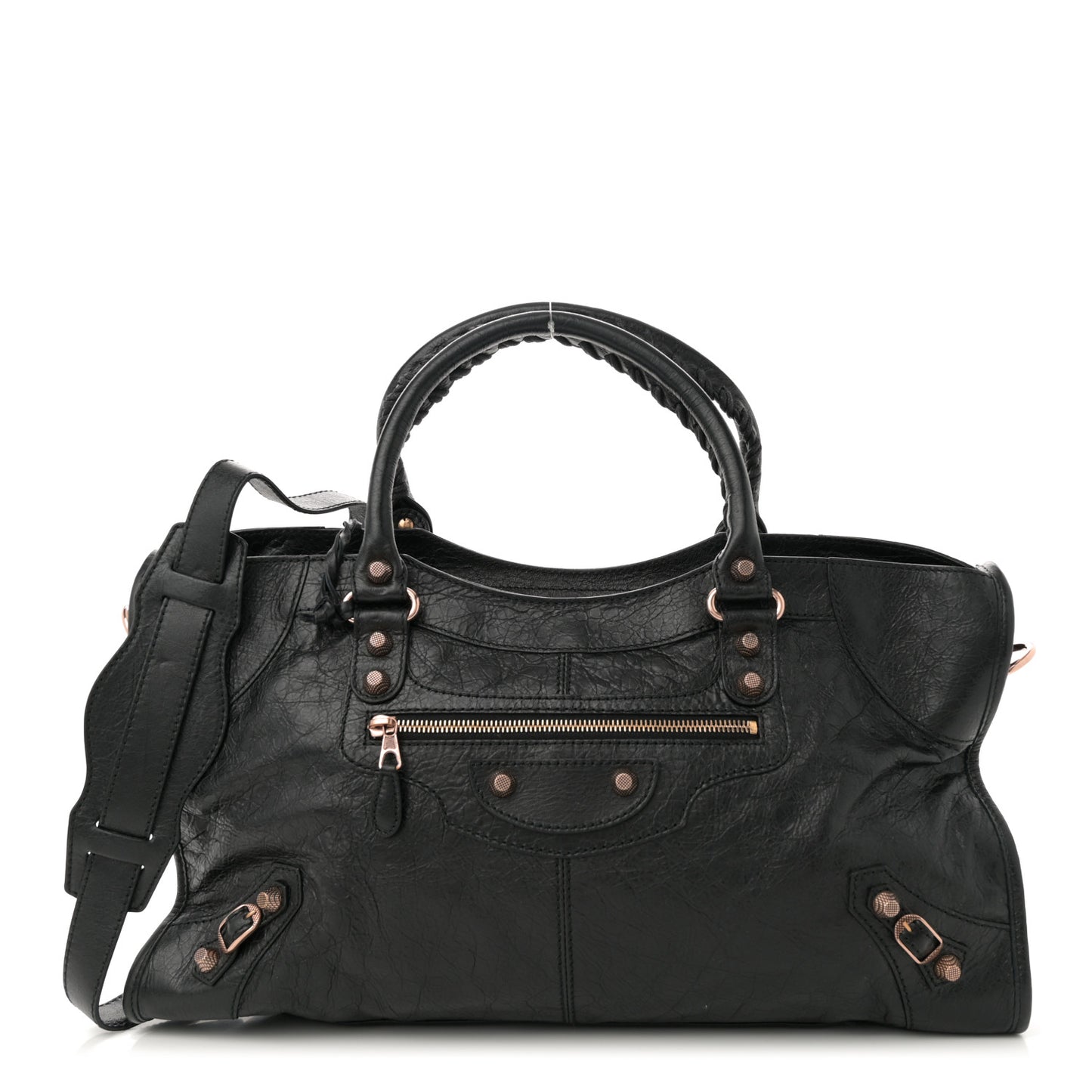 Agneau Giant 12 Rose Gold Hardware Part Time Black