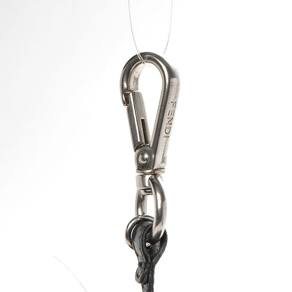 Fendi Cuoio Romano Goat Fox Fur Metal Stitch Triangle Monster Eyes Cube Bag Charm Black White 3 of 4