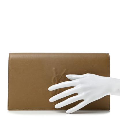 Saint Laurent Calfskin Monogram Large Belle De Jour Clutch Beige 3 of 8
