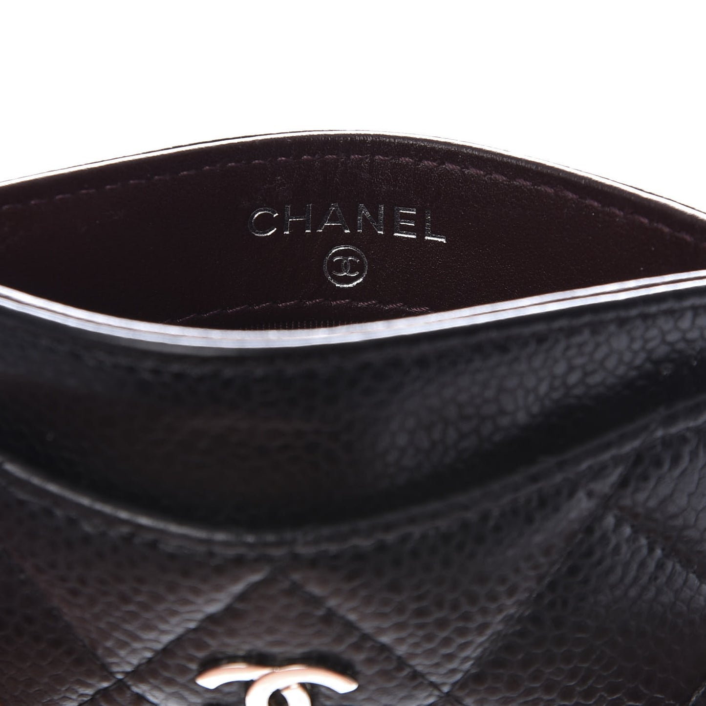 Caviar Quilted Card Holder Black