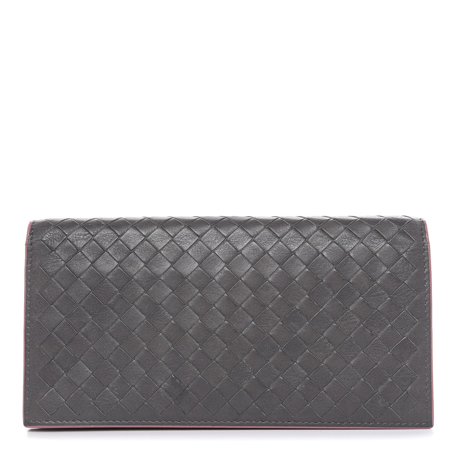 Nappa Intrecciato Continental Flap Wallet Light Grey Watteau