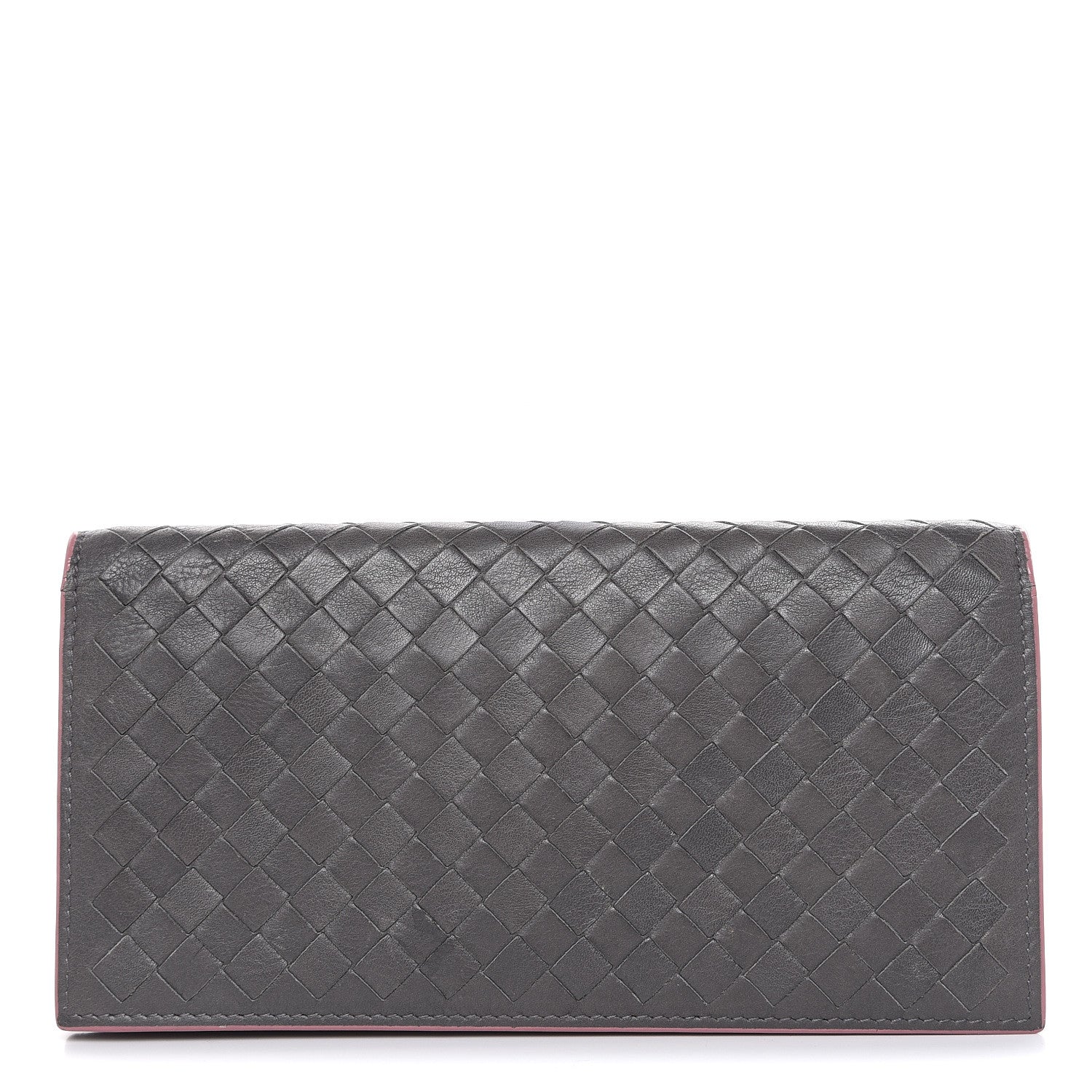 Bottega Veneta Nappa Intrecciato Continental Flap Wallet Light Grey Watteau 1 of 13