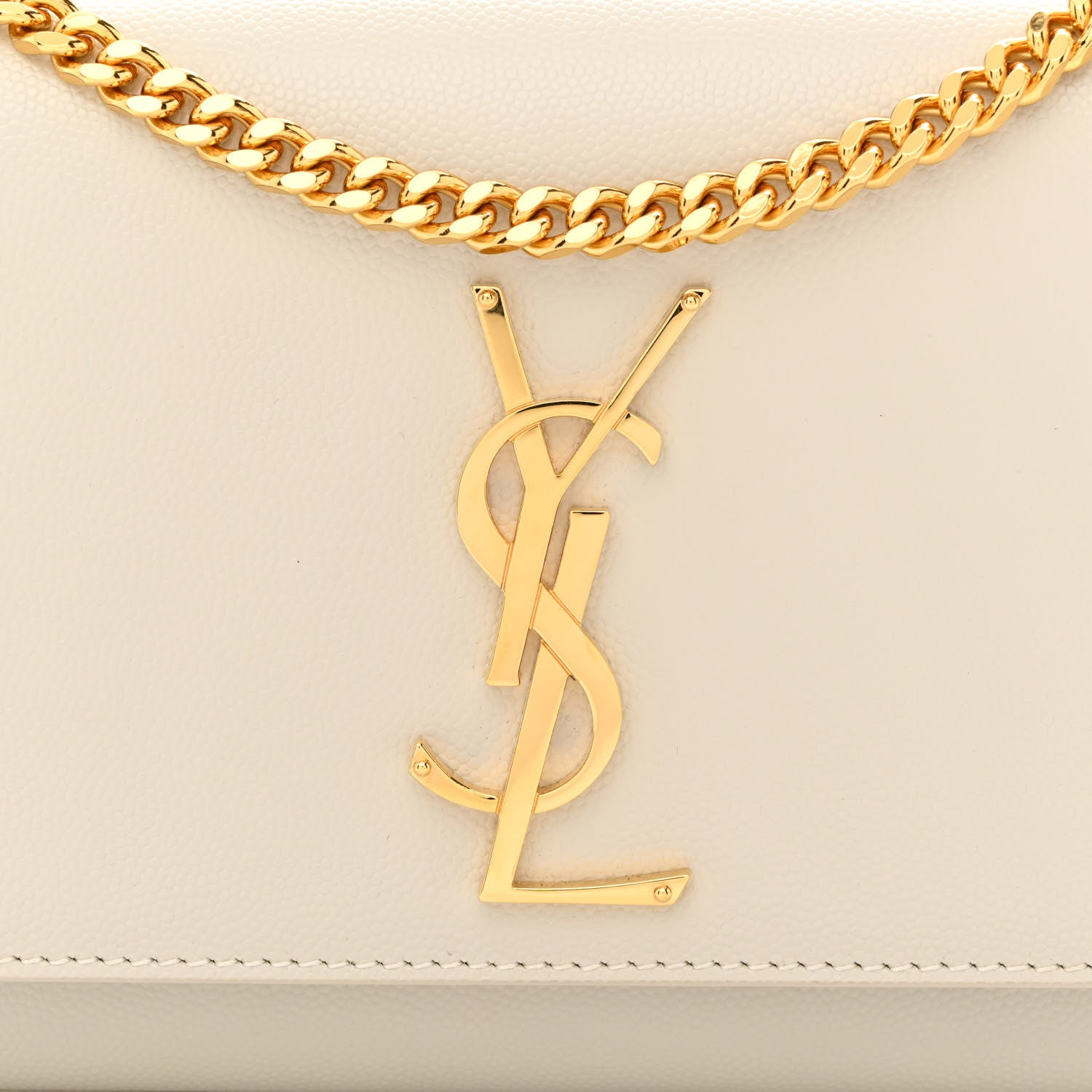 Saint Laurent Grain De Poudre Small Monogram Kate Satchel Crema Soft 7 of 9