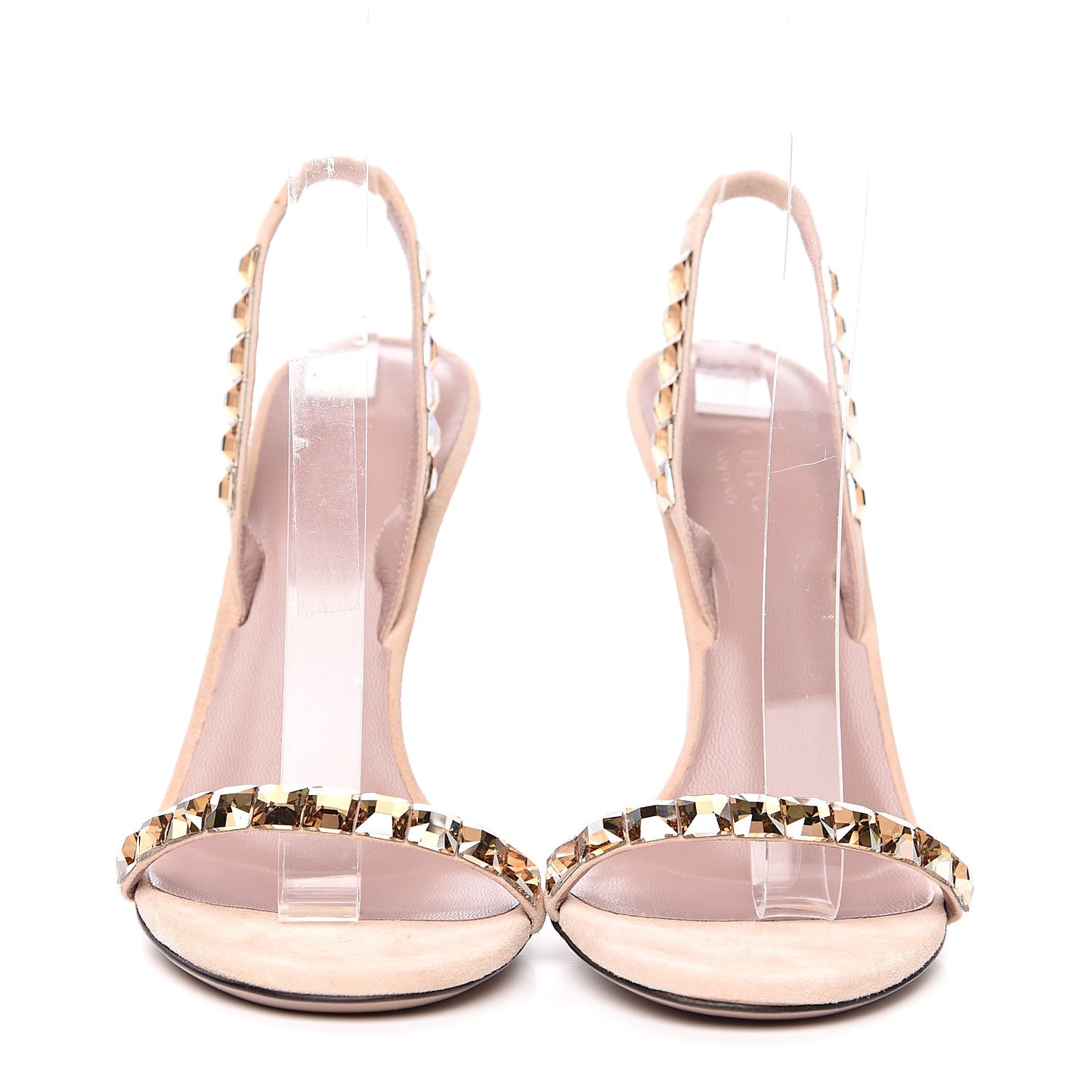 Crystal Kid Scamosciato Mallory Slingback Sandals 36.5 Crystal Golden Shadow Peonia Flower