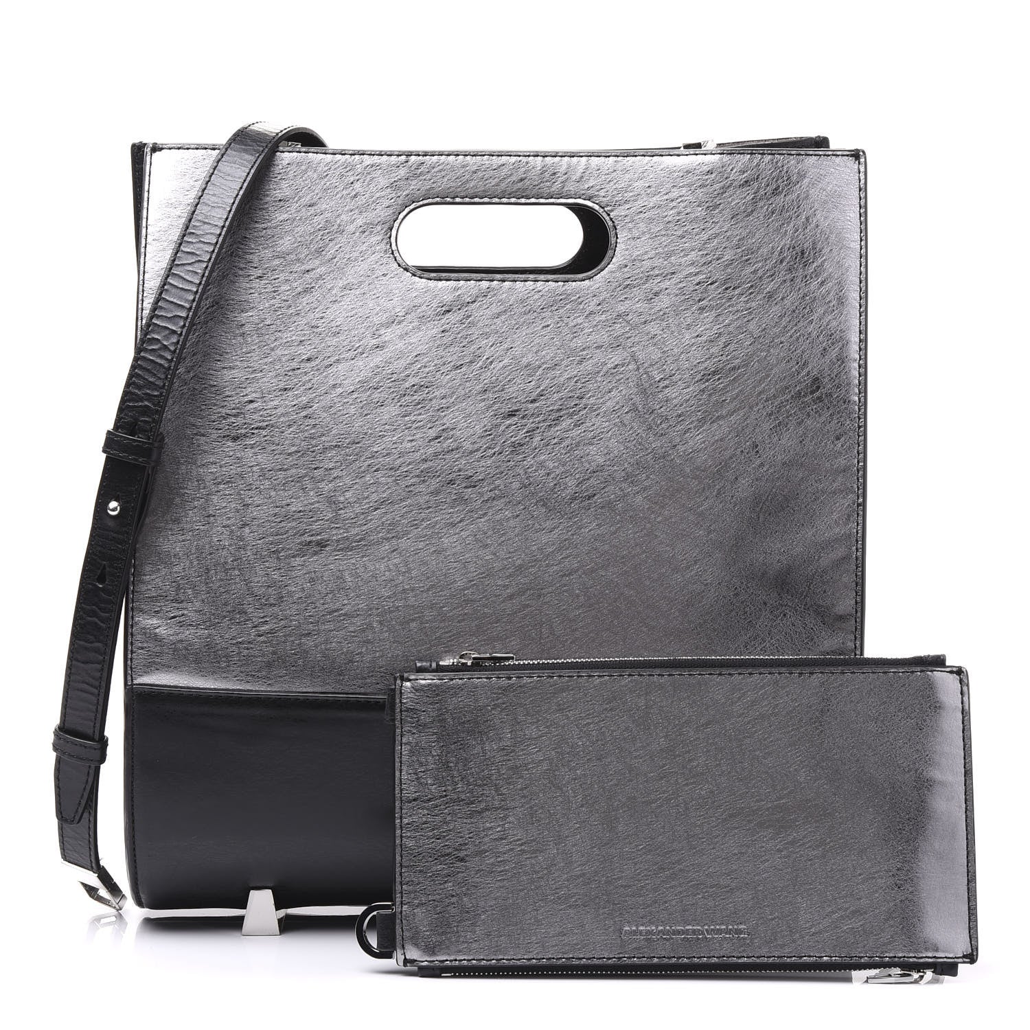 Alexander Wang Metallic Laminated Calfskin Chastity Tote Silver 1 of 9