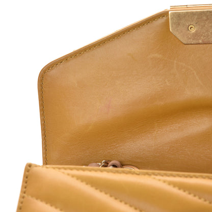 Chanel Calfskin Chevron Small Gabrielle Flap Yellow 10 of 12