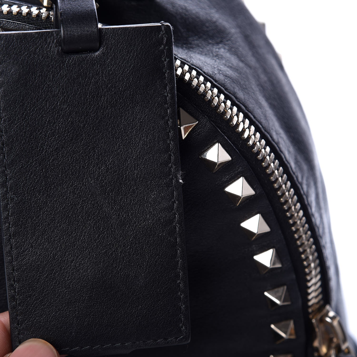 Valentino Garavani Vitello Medium Rockstud Backpack Black 9 of 13