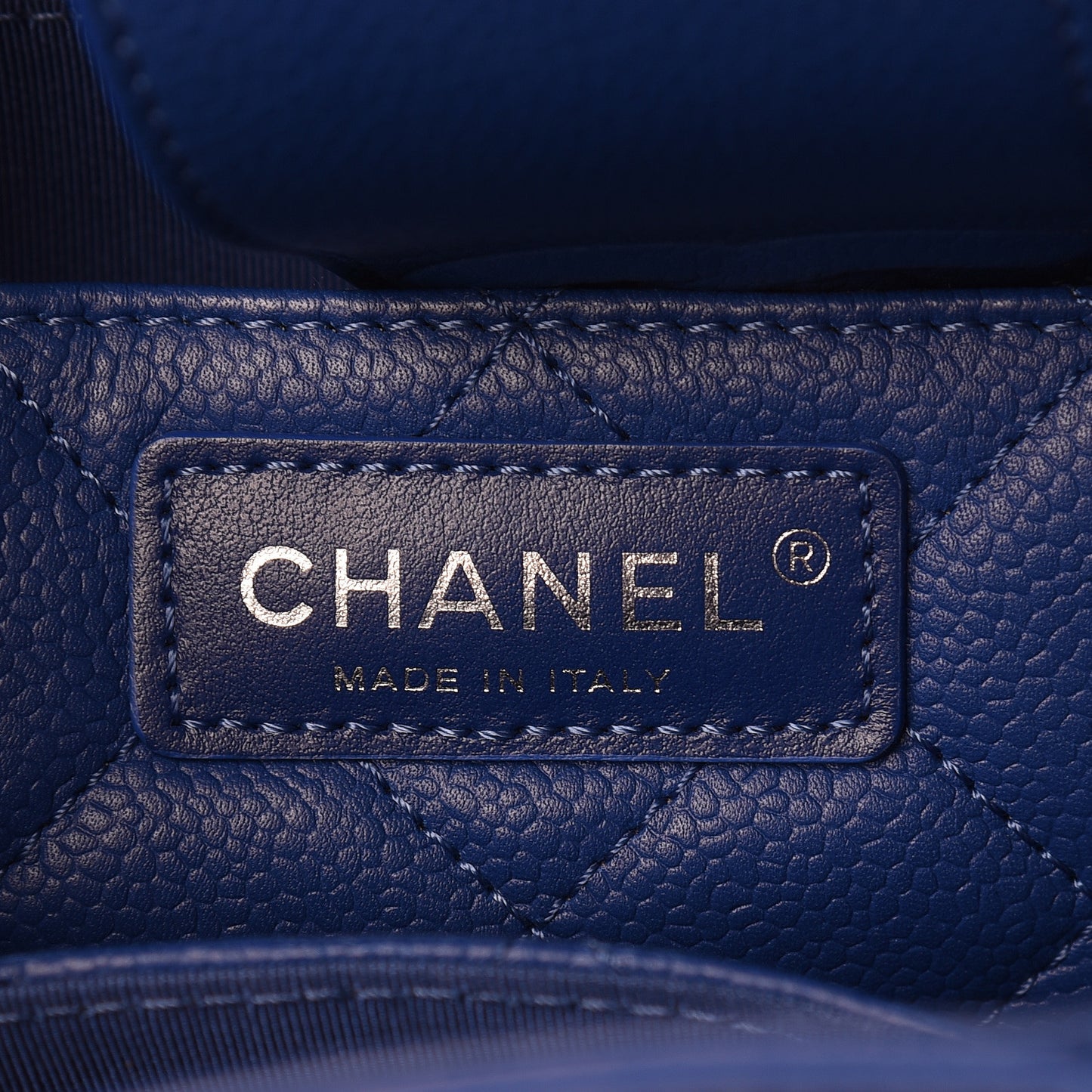 Caviar Quilted Large CC Box Shopping Tote Blue