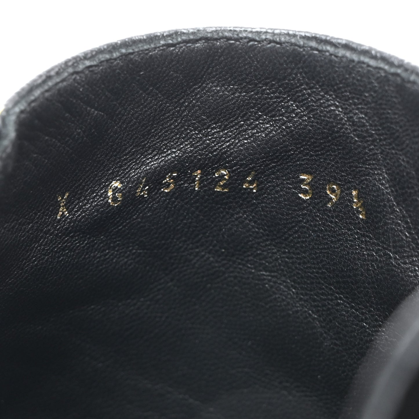 Grained Calfskin Shiny Calfskin CC Lace Up Combat Boots 39.5 Black
