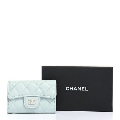 Chanel Caviar Quilted Classic 4 Key Holder Wallet Light Blue 8 of 8
