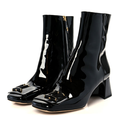 Louis Vuitton Patent Calfskin Shake Ankle Boots 38 Black 4 of 9