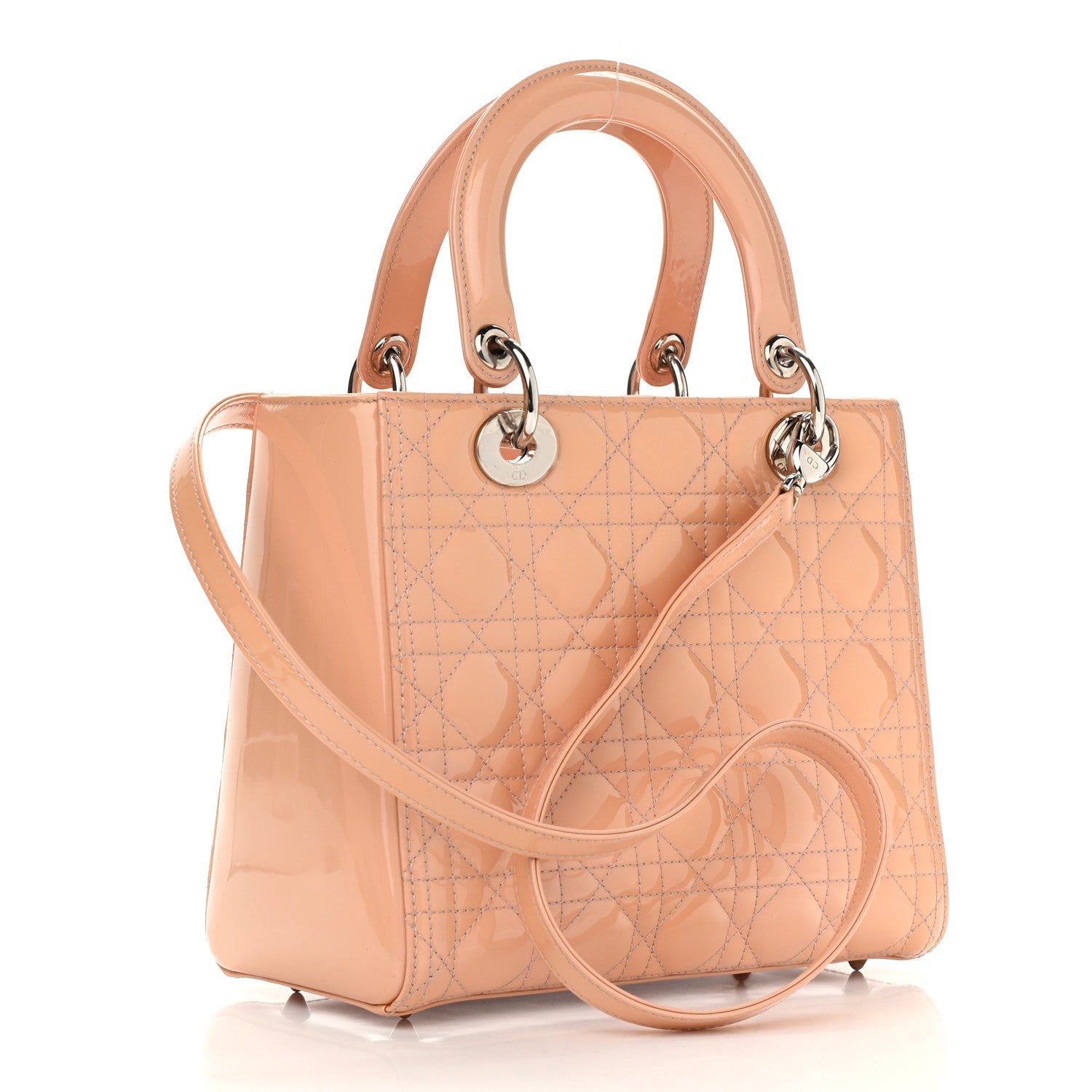Christian Dior Patent Cannage Medium Lady Dior Light Pink 3 of 12