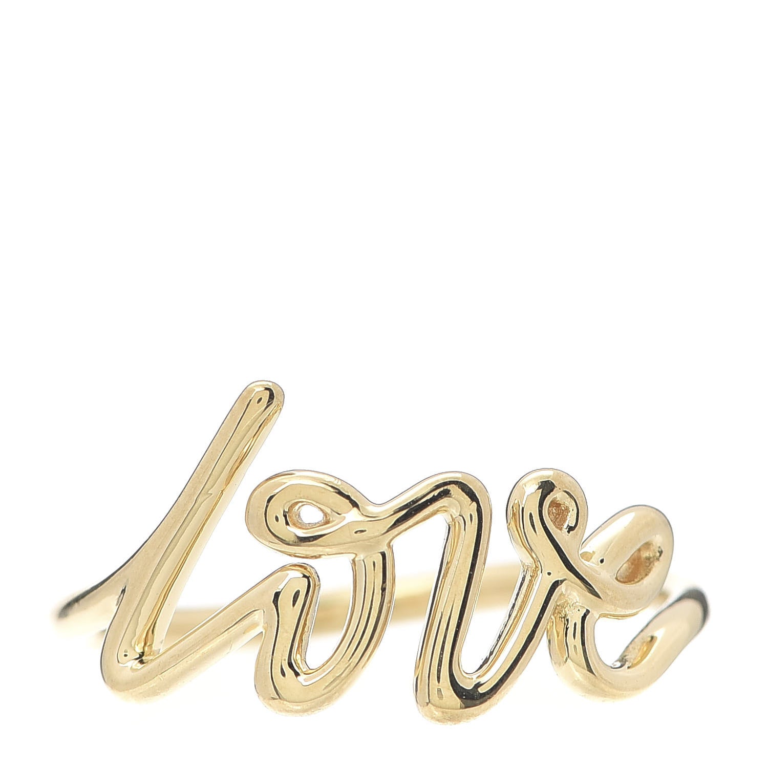 Tiffany 18K Yellow Gold Paloma's Graffiti Love Ring 56 7.5 1 of 5