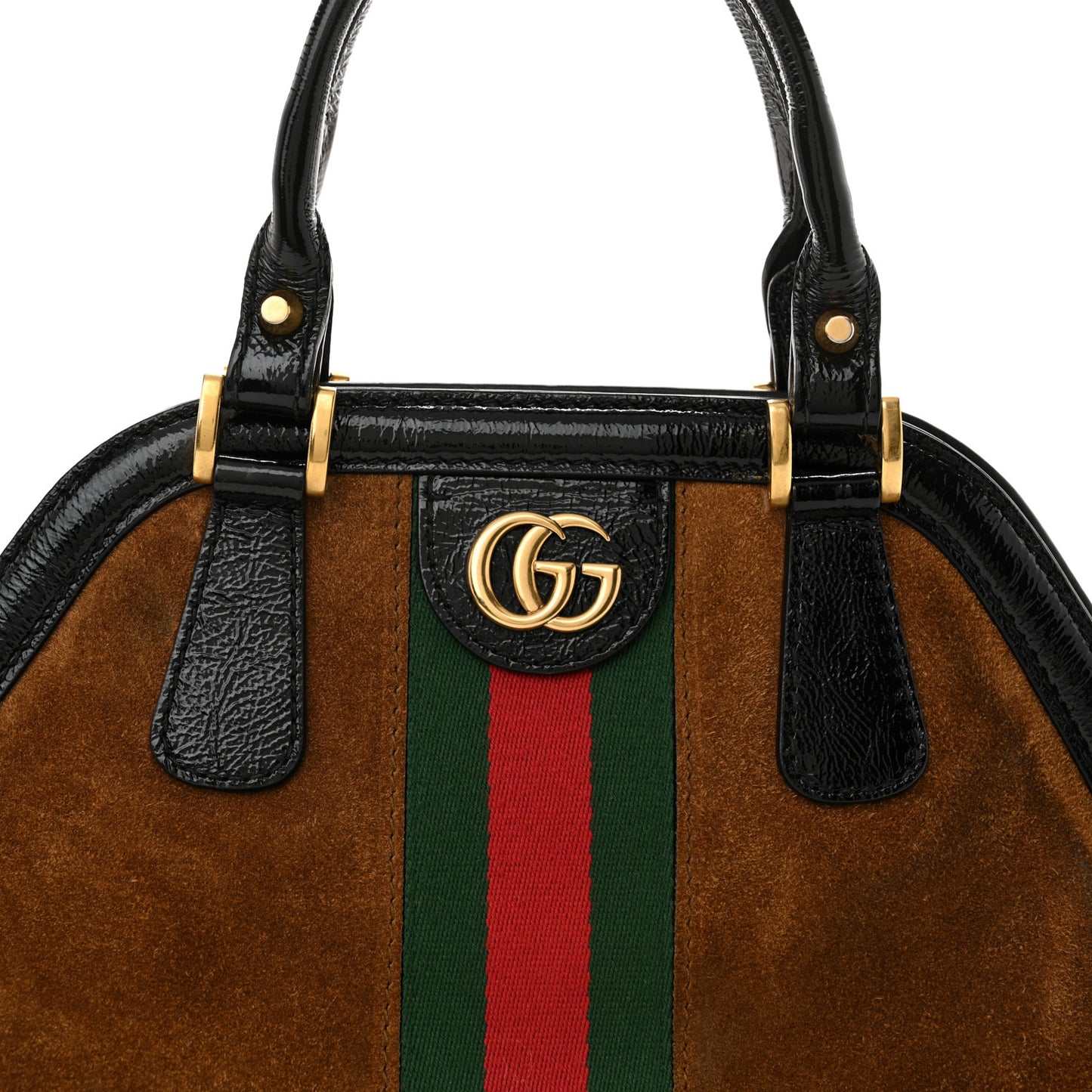 Suede Ophidia Medium Re(Belle) Top Handle Bag Nocciola Black
