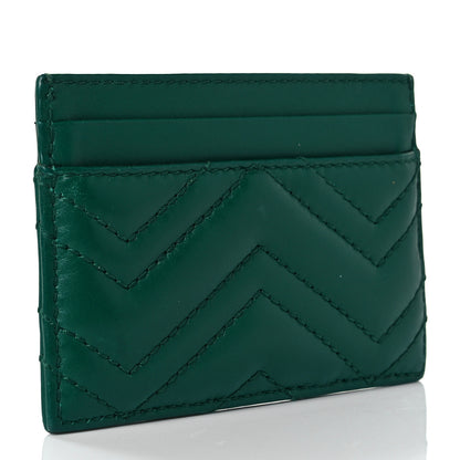 Gucci Calfskin Matelasse GG Marmont Card Holder Emerald Green 3 of 9