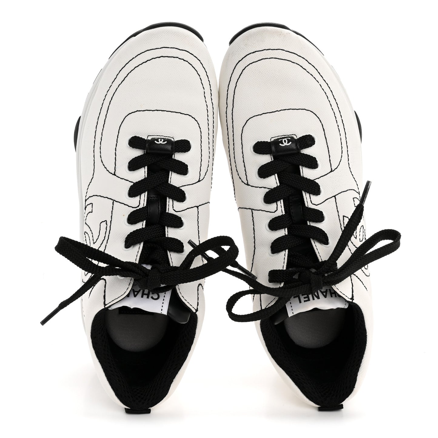 Cotton Womens CC Sneakers 38 White Black