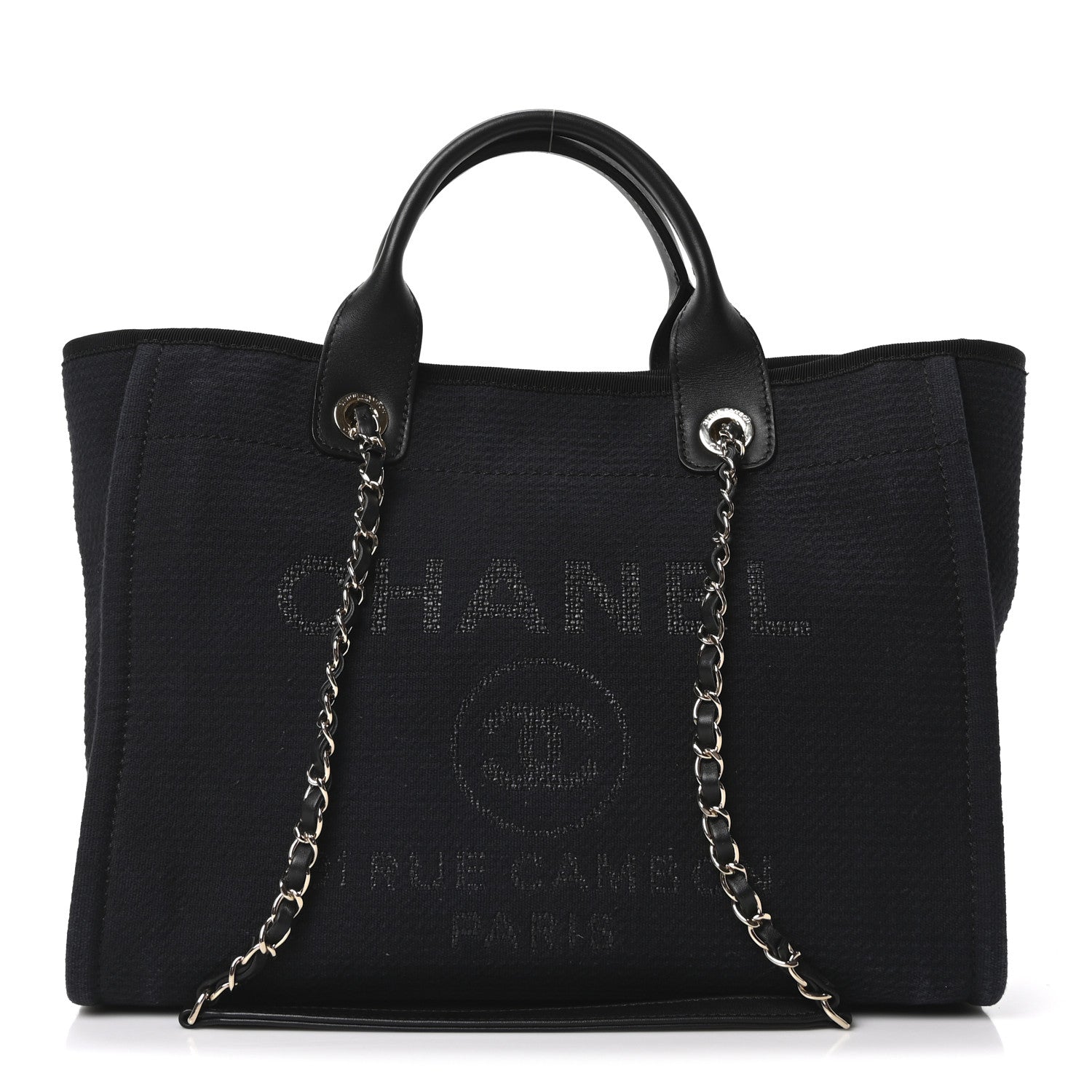 Chanel Mixed Fibers Small Deauville Tote Black 1 of 12