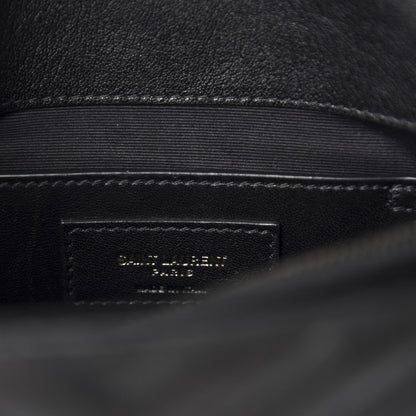 Saint Laurent Sheepskin Matelasse Chevron Monogram Medium College Bag Black 8 of 12