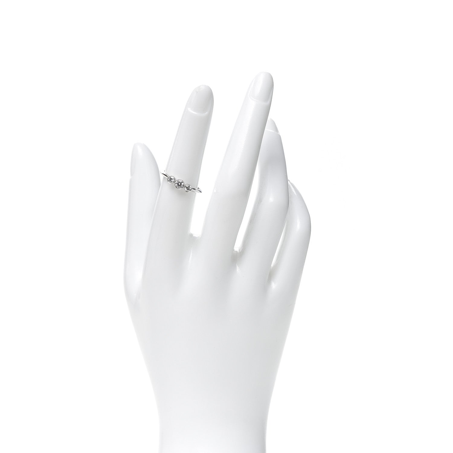 Tiffany Platinum Diamond Three Stone Milgrain Ring 52 6 2 of 4