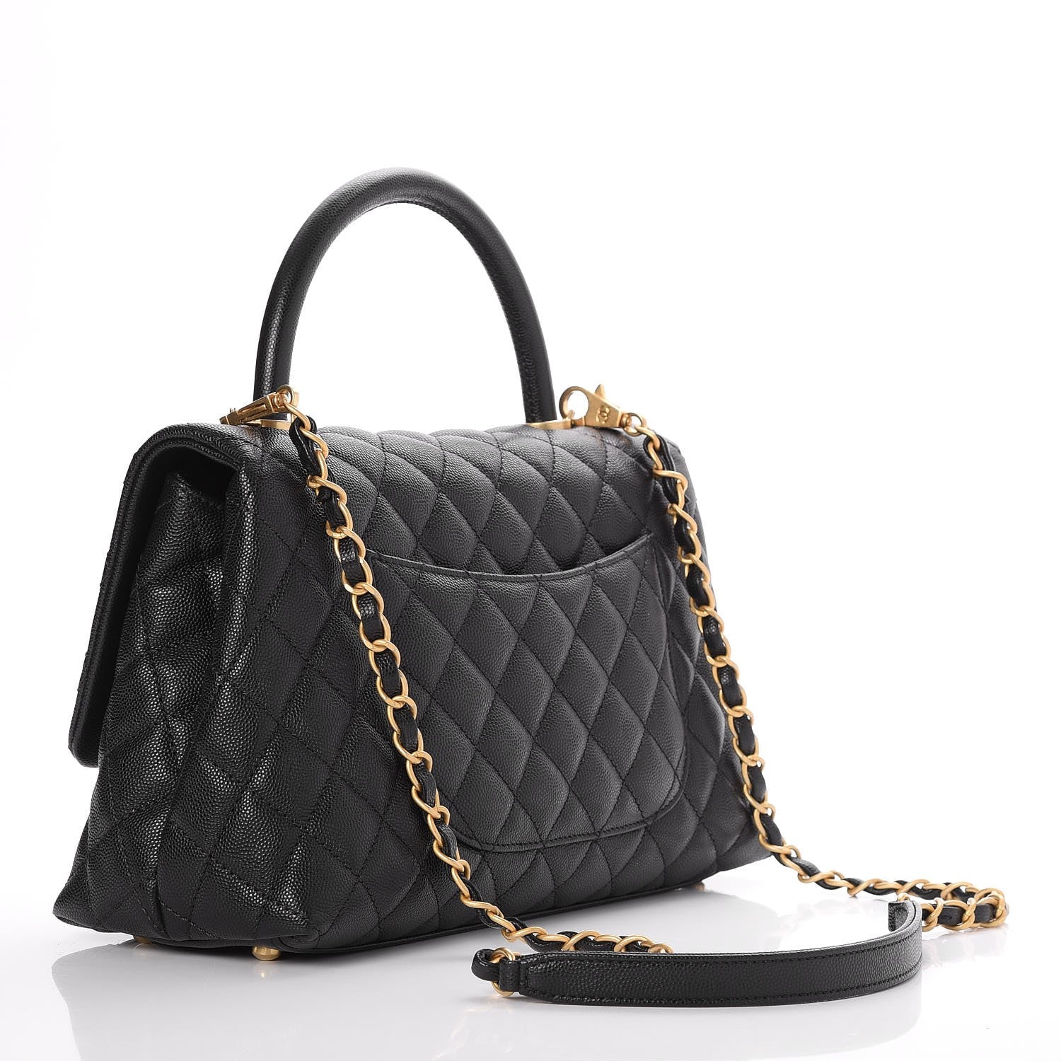 Chanel Caviar Quilted Small Coco Handle Flap Black 3 of 7