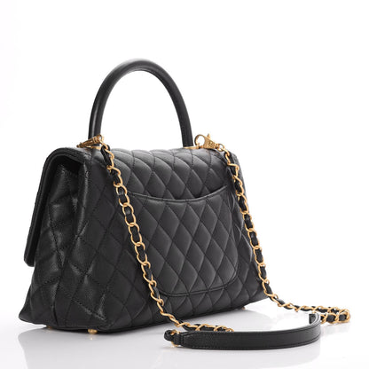 Chanel Caviar Quilted Small Coco Handle Flap Black 3 of 7