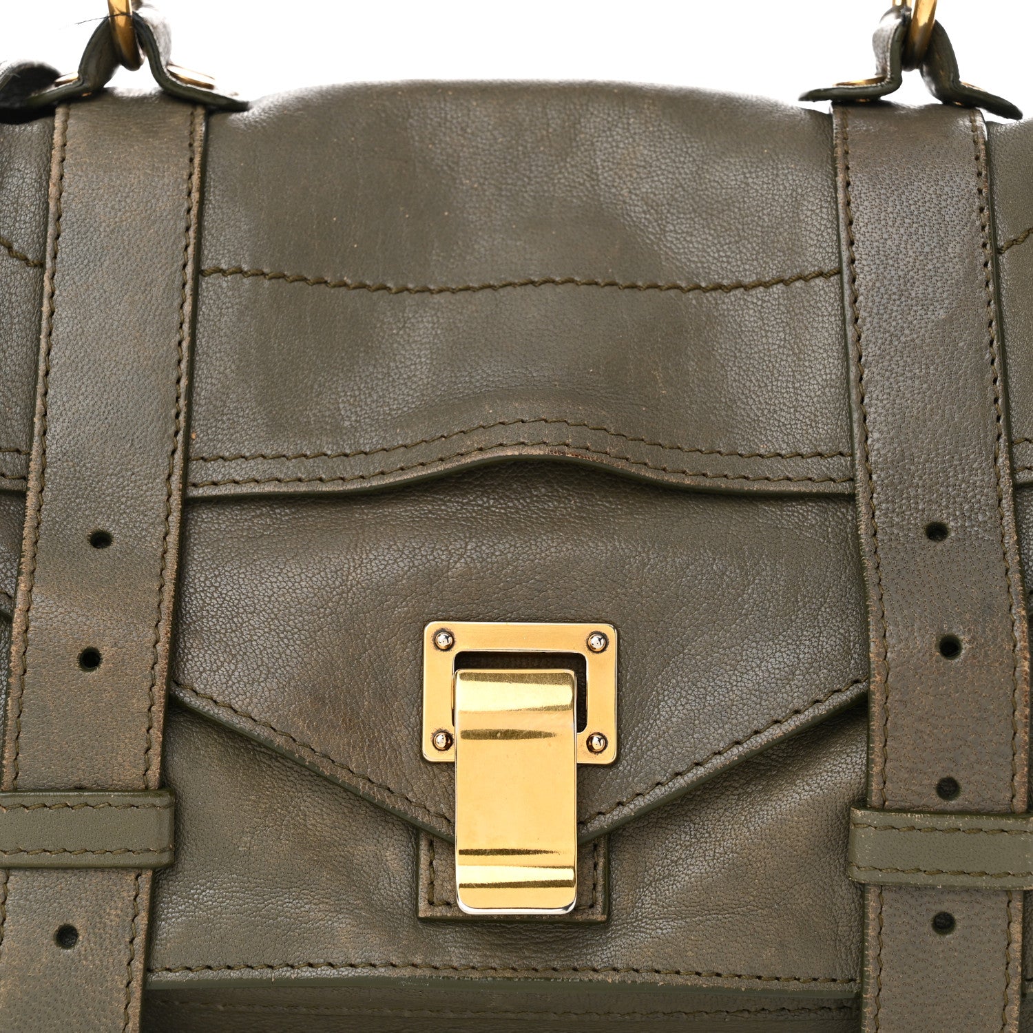 Proenza Schouler Lambskin Tiny PS1 Satchel Dark Olive 8 of 17