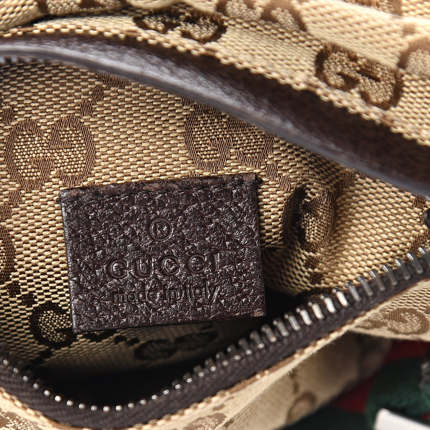 Monogram Web Belt Bag Dark Brown