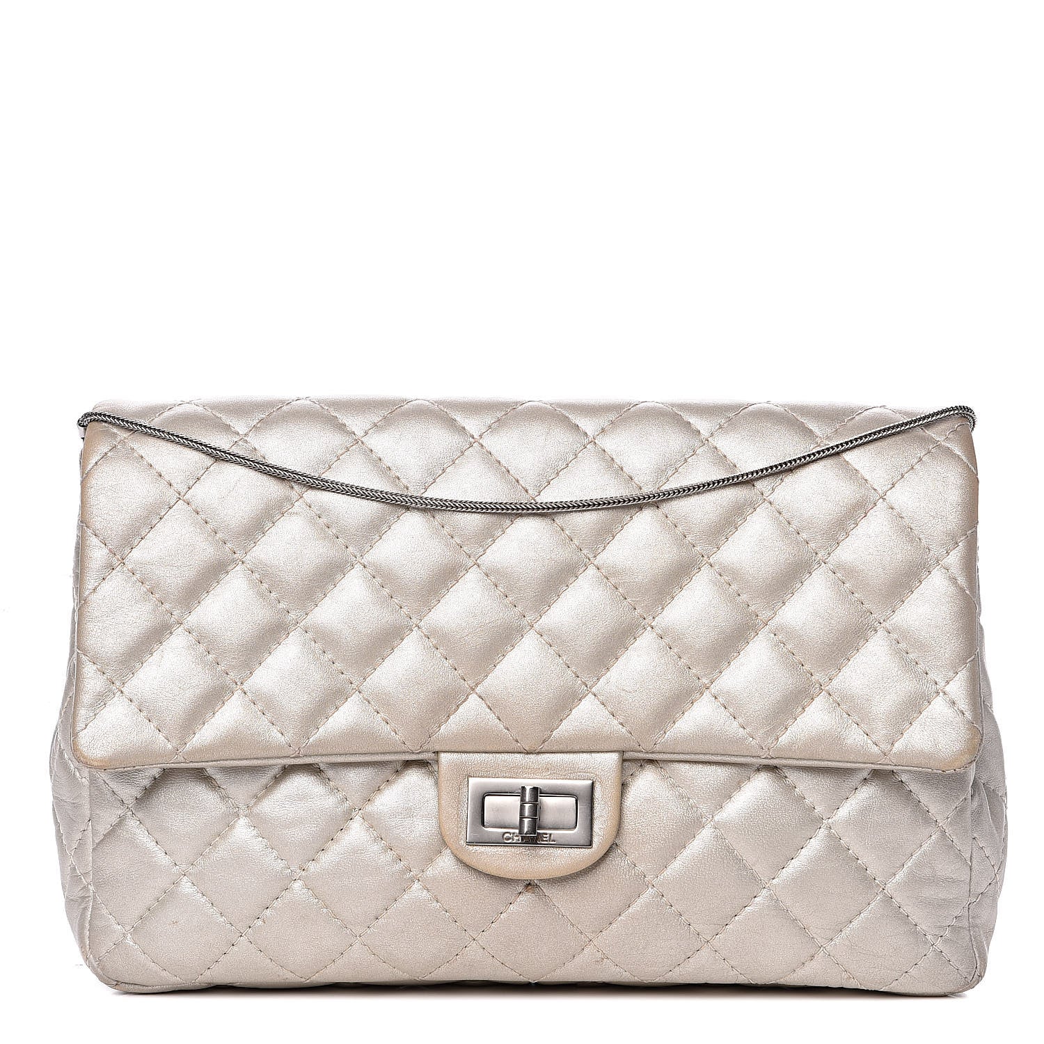 Chanel Metallic Calfskin Quilted 2.55 Reissue Clutch Silver 1 of 25