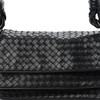 Bottega Veneta Nappa Intrecciato Braided Flap Shoulder Bag Black 10 of 10