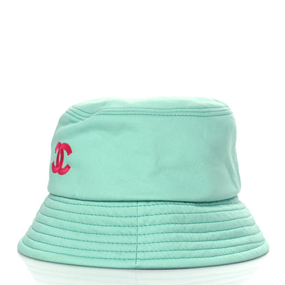Chanel Cotton CC Cloche Bucket Hat S Turquoise Fuchsia 3 of 7