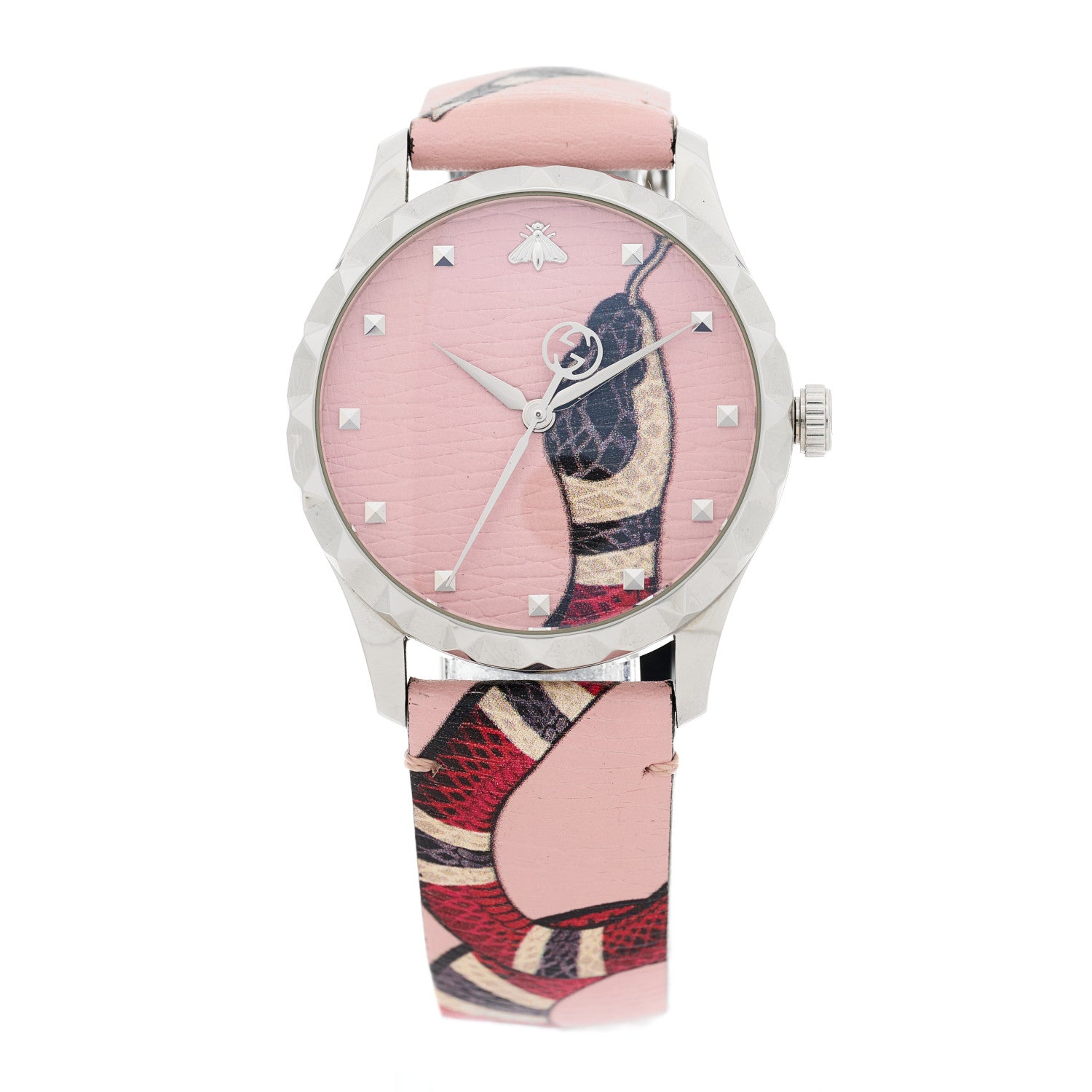 Gucci Stainless Steel Calfskin 38mm Le Marche Des Merveilles Snake Quartz Watch Pink 1 of 4
