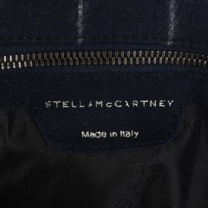 Stella McCartney Wool Stripe Falabella Fold Over Tote Navy 6 of 8