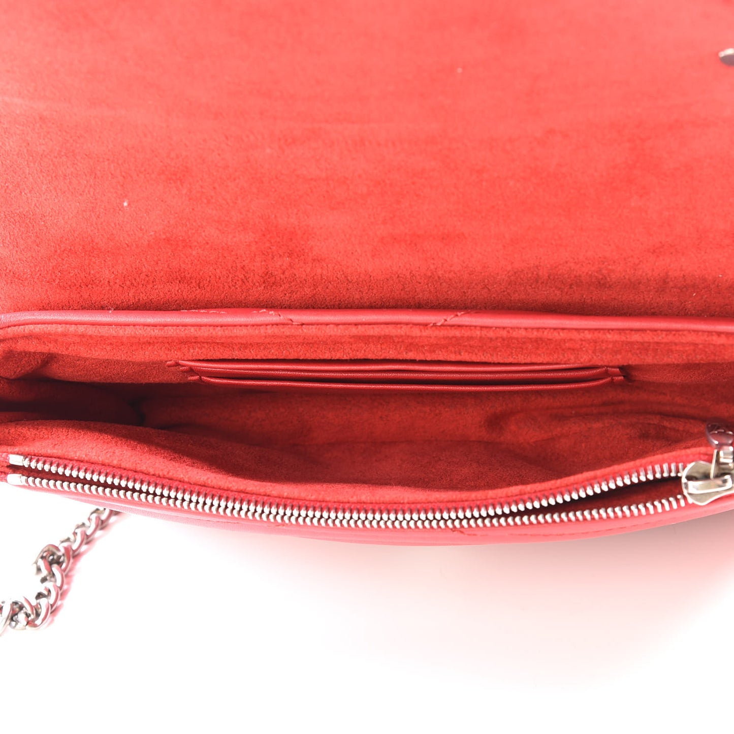 Calfskin New Wave Chain Pochette Scarlet