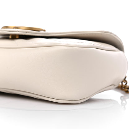 Gucci Calfskin Matelasse Super Mini GG Marmont Shoulder Bag White 8 of 8