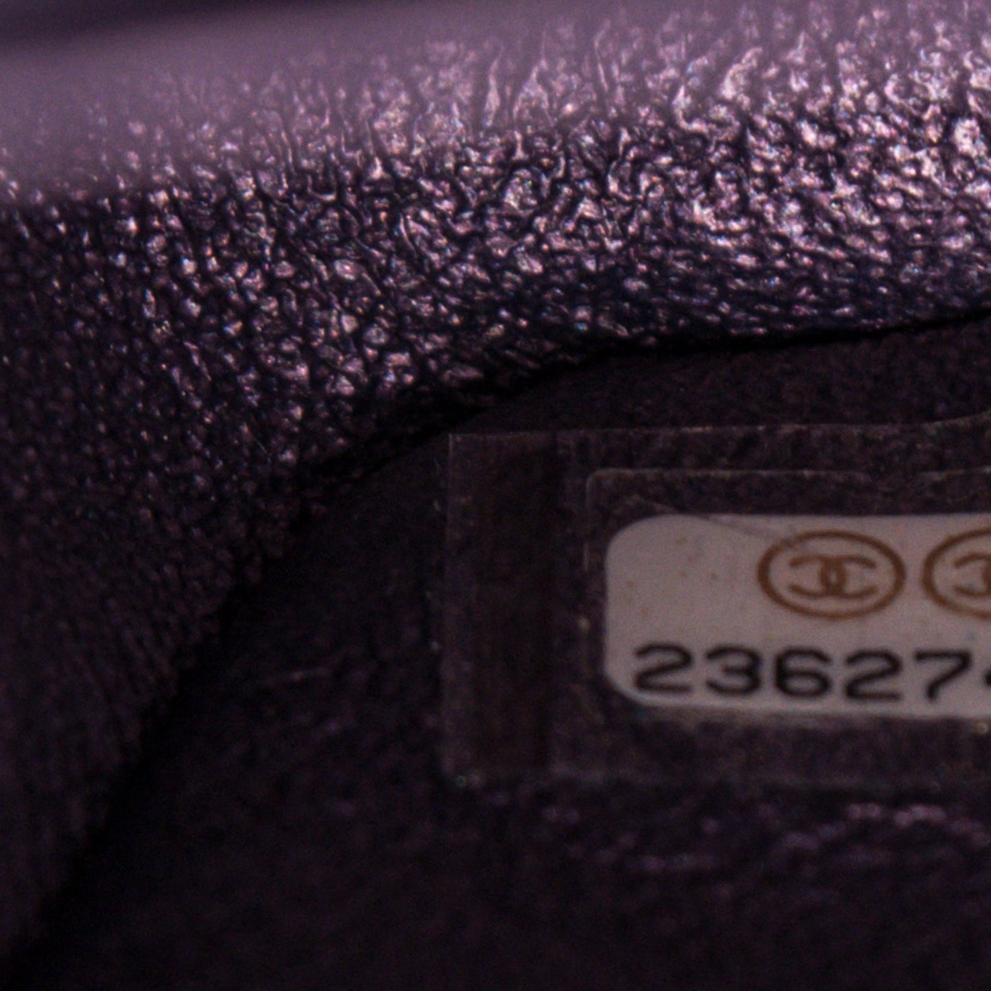 Metallic Lambskin Quilted Medium Double Flap Dark Purple