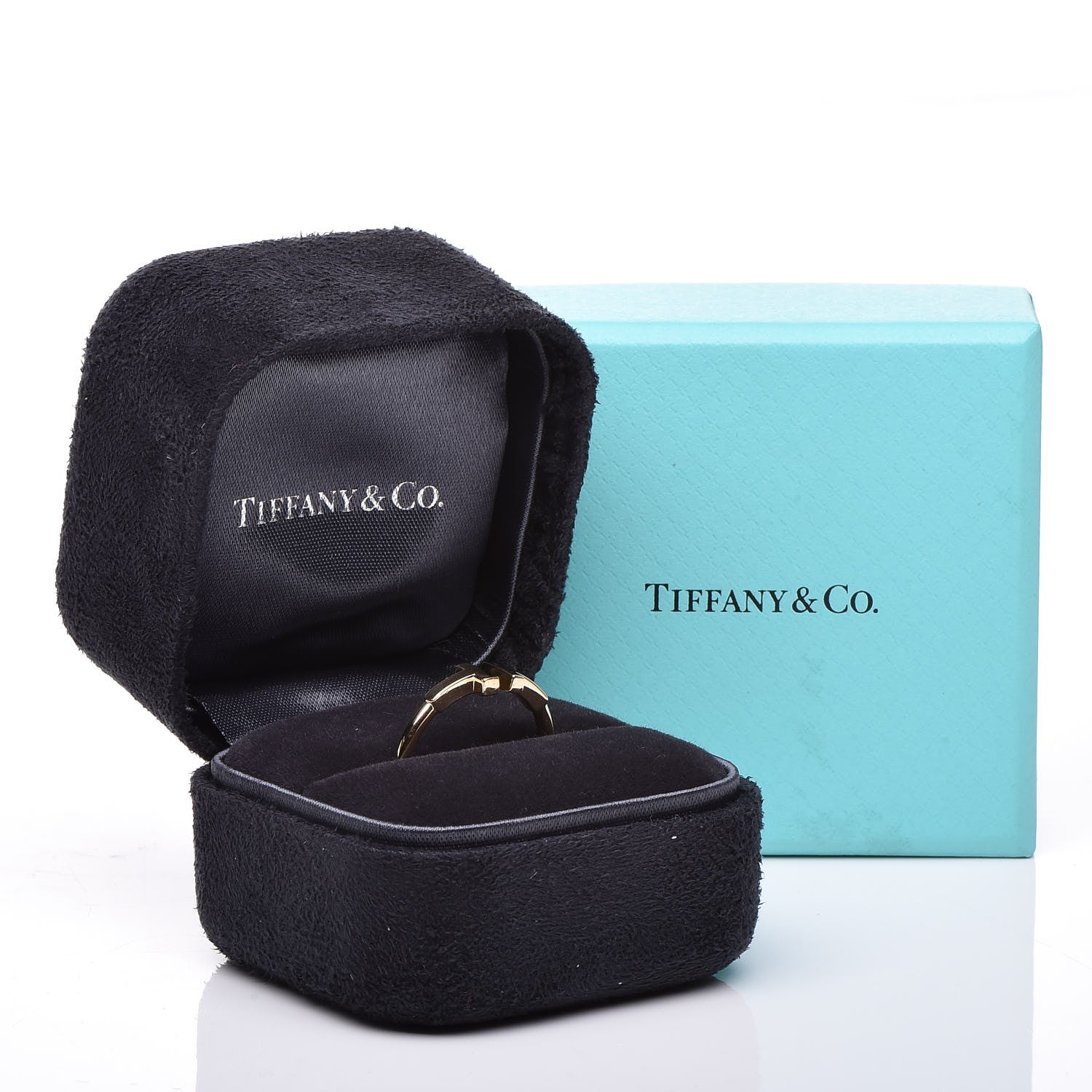Tiffany 18K Yellow Gold T Wire Ring 53 6.5 5 of 5