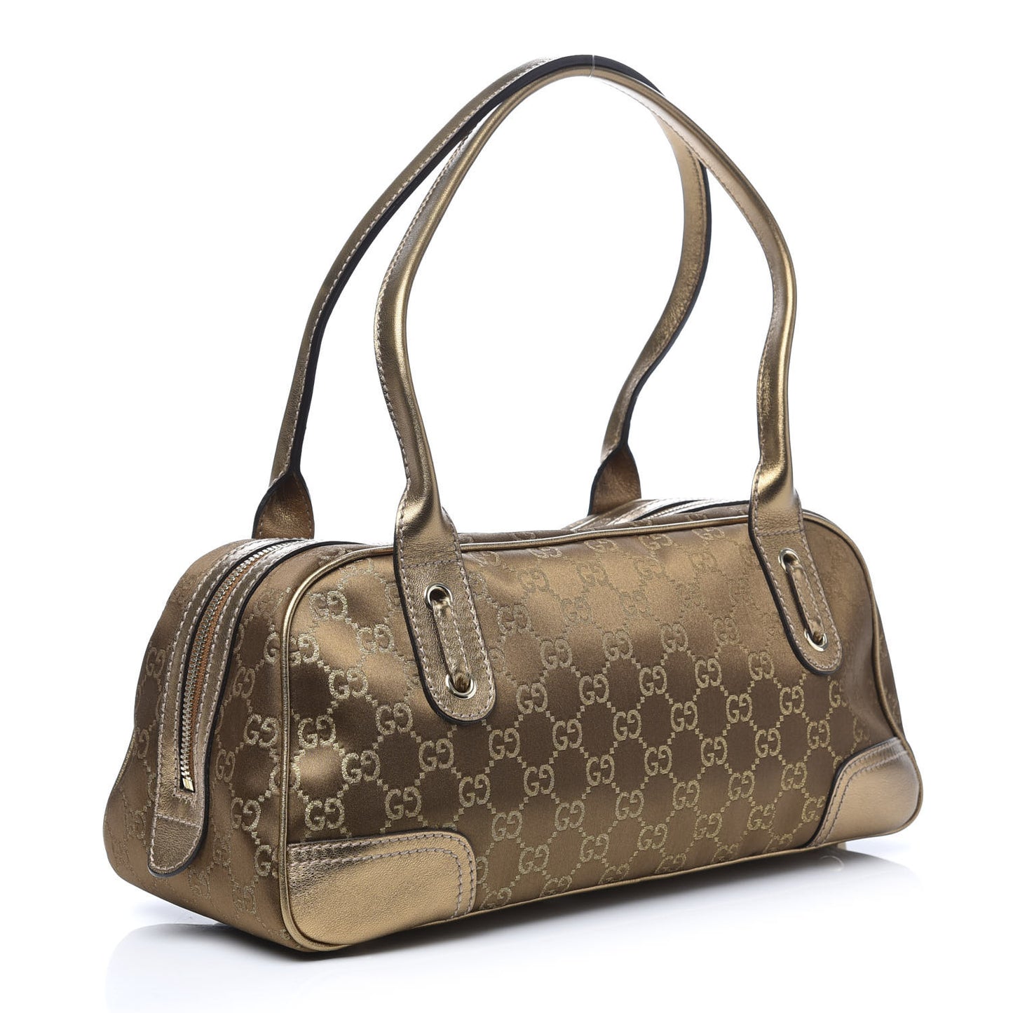 Satin Monogram Small Princy Satchel Bronze
