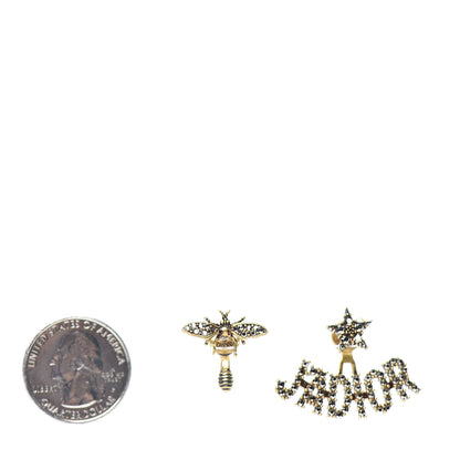 Christian Dior Metal Crystal J'adior Earrings Aged Gold 2 of 5