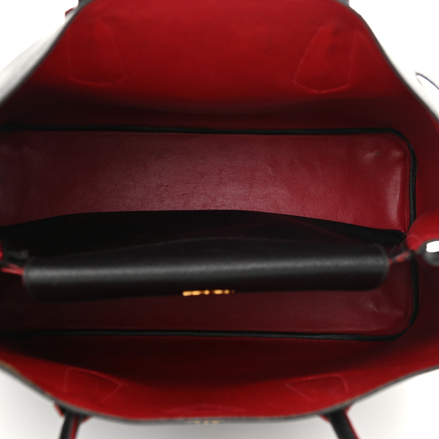 Saffiano Cuir Medium Double Bag Black Fuoco