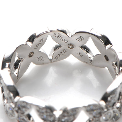 Louis Vuitton 18K White Gold Diamond Les Craquantes Band Ring in size 54 7 4 of 5