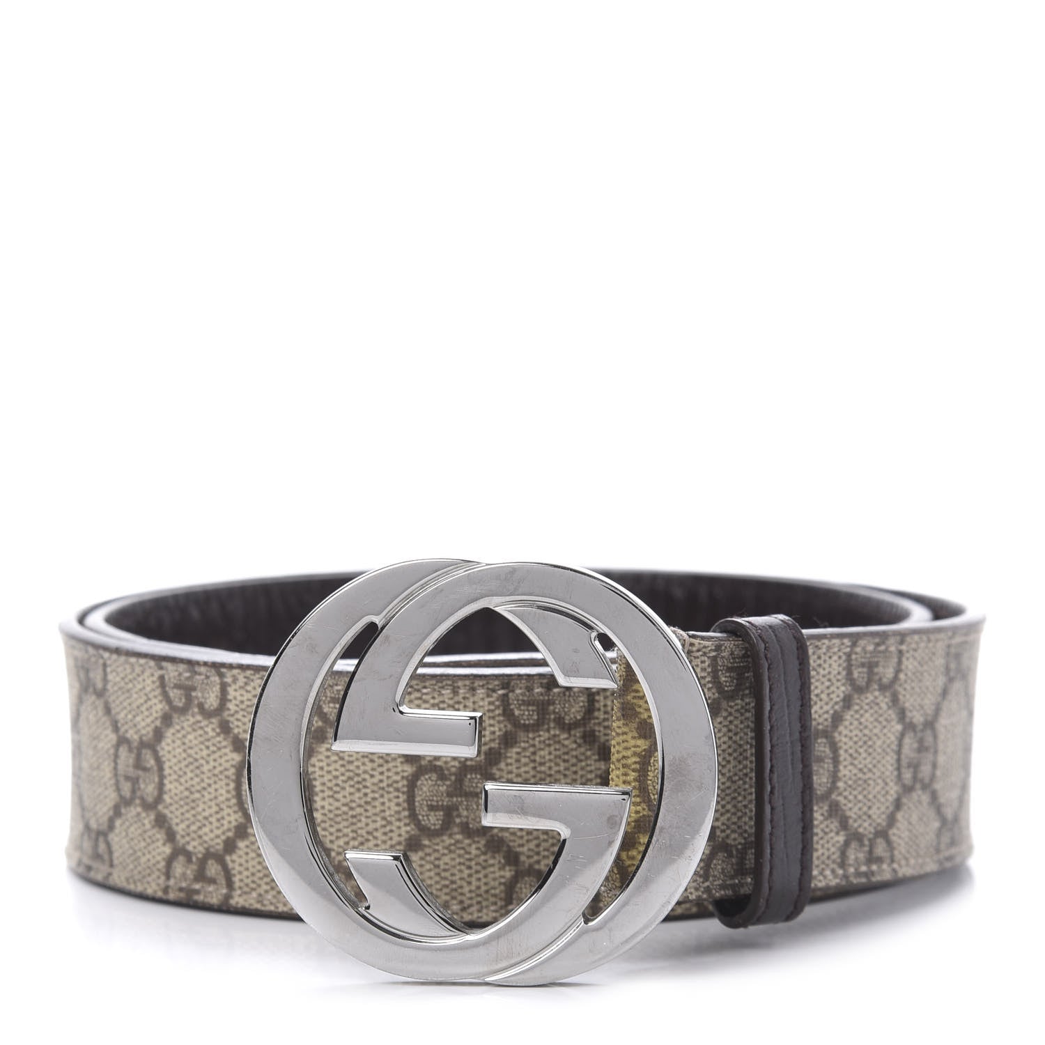 Gucci GG Plus Monogram Interlocking G Belt 80 32 Dark Brown 1 of 5