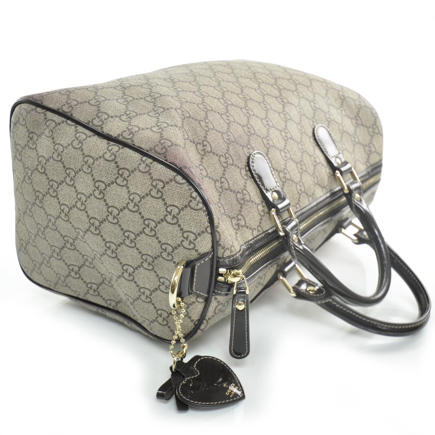 Gucci GG Plus Monogram Tattoo Heart Medium Joy Boston Dark Brown 4 of 9