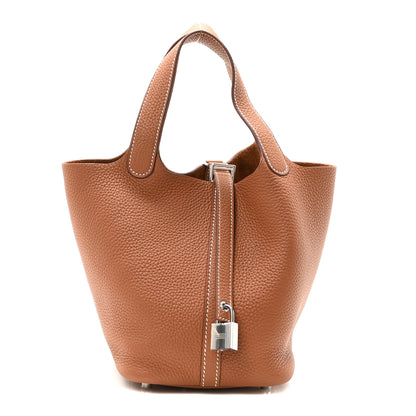 Hermes Taurillon Clemence Picotin Lock 18 PM Gold 1 of 9