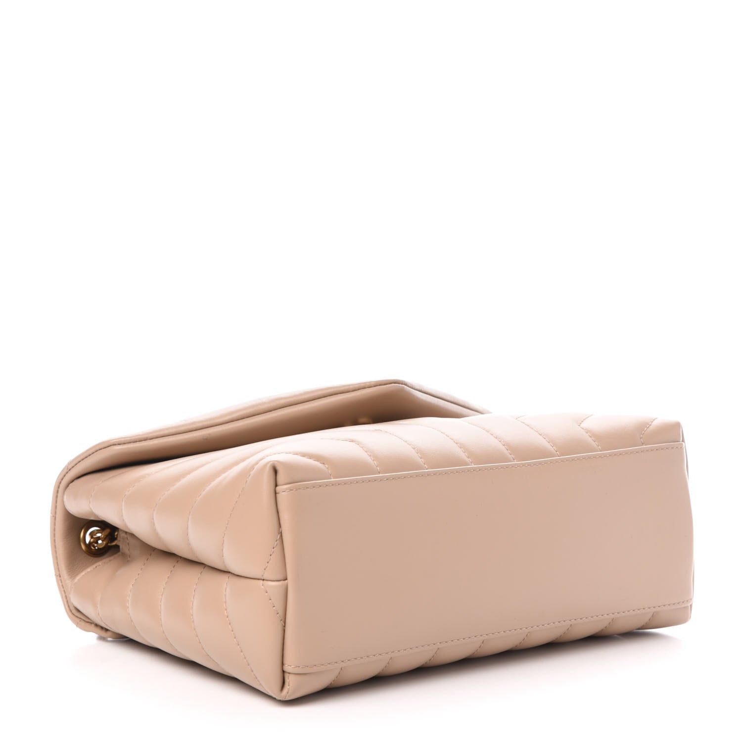 Saint Laurent Calfskin Y Quilted Monogram Small Loulou Chain Satchel Dark Beige 5 of 12