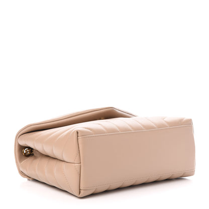 Saint Laurent Calfskin Y Quilted Monogram Small Loulou Chain Satchel Dark Beige 5 of 12