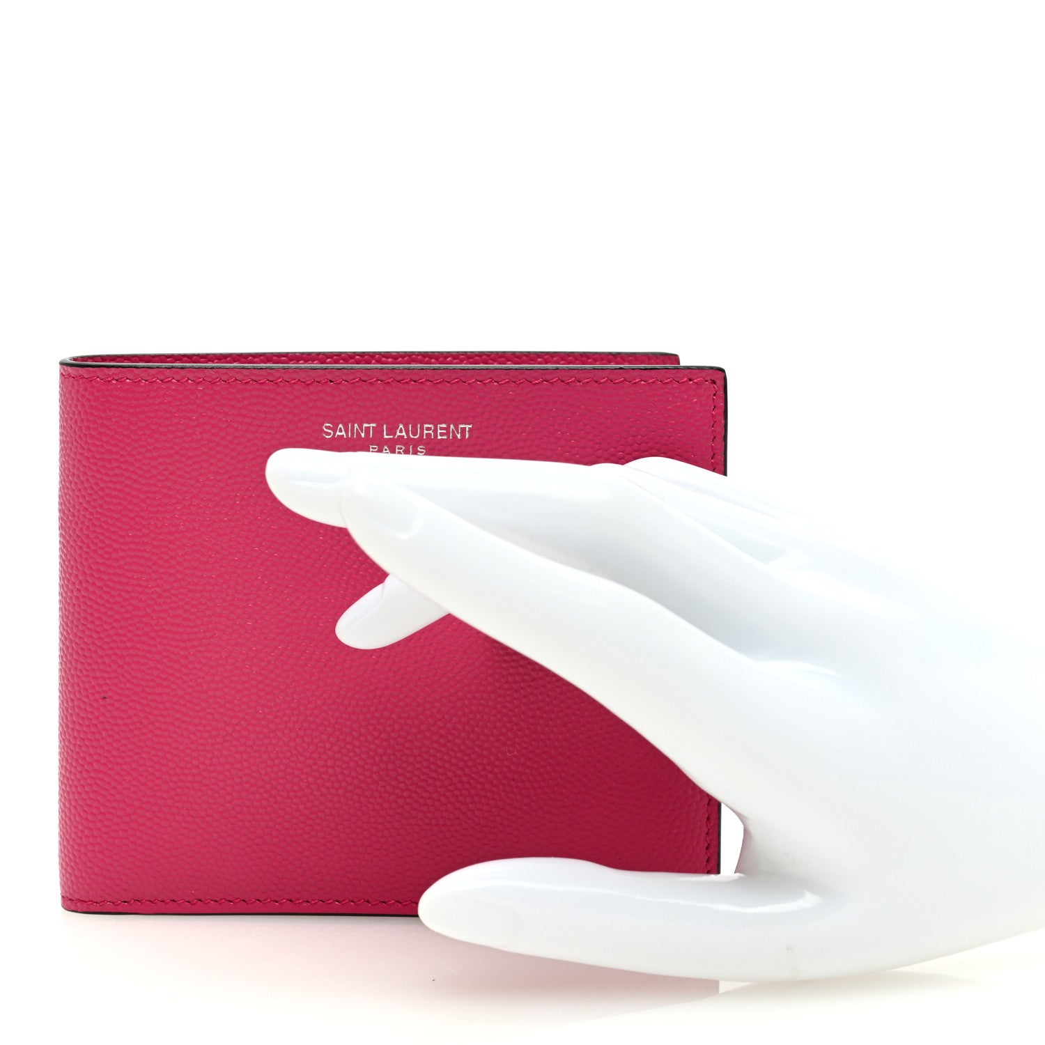 Saint Laurent Grain De Poudre Portefeuille Bi-Fold Wallet Fuchsia 2 of 6