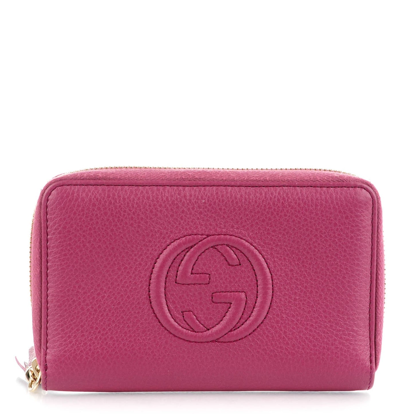 Pebbled Calfskin Medium Soho Zip Around Wallet Peonia Flower